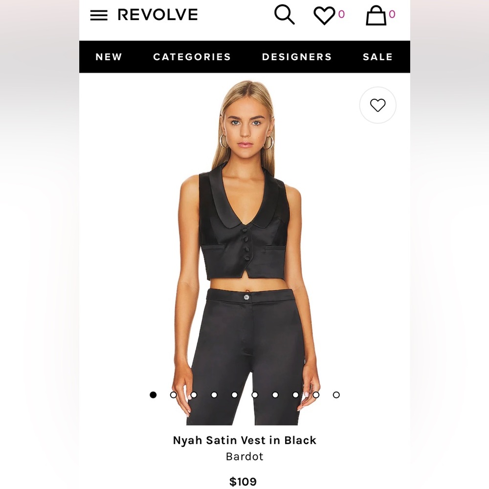 Revolve black satin vest top. Never been worn before